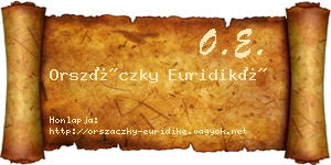 Orszáczky Euridiké névjegykártya
